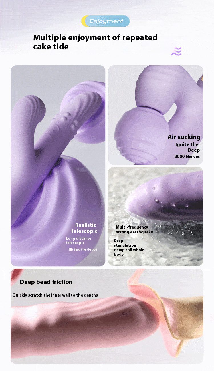 Orgasmofsoul Expandable Rotating Bead Heating Vibration Wand with Tongue Licking Feature - Orgasm of Soul