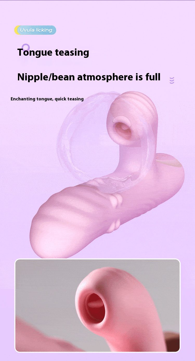 Orgasmofsoul Expandable Rotating Bead Heating Vibration Wand with Tongue Licking Feature - Orgasm of Soul