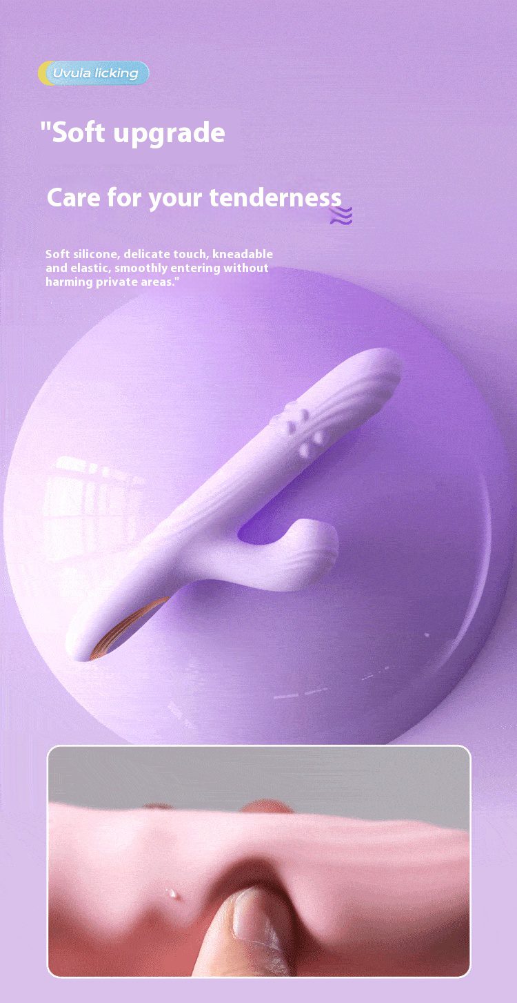 Orgasmofsoul Expandable Rotating Bead Heating Vibration Wand with Tongue Licking Feature - Orgasm of Soul