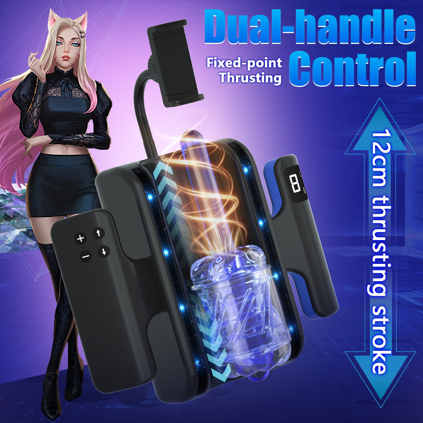 Orgasmofsoul Battle Goddess L9 Dual-Handle Telescopic Cup – Advanced Male Masturbator for Ultimate Pleasure - Orgasm of Soul